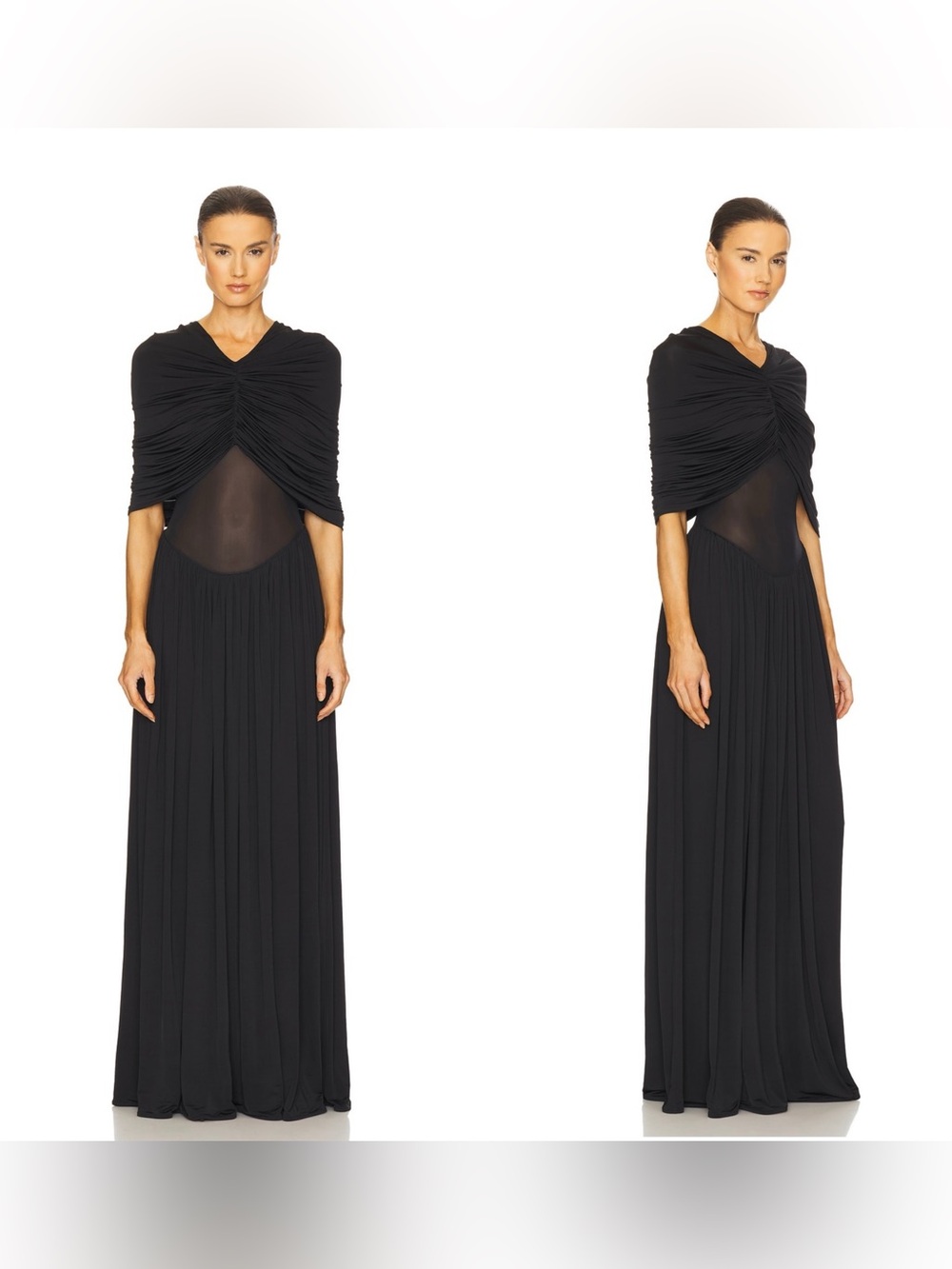 HELSA Philomena jersey maxi dress in black